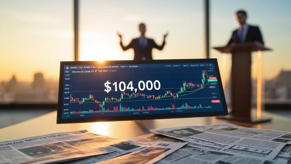 Trump Blasts Powell’s Rate Policy While Bitcoin Struggles to Break Out 4 bitcoin stuck at 104 000