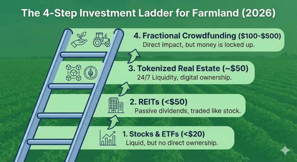 How to Invest in Farmland with Little Money: A Step-by-Step Guide for 2026 2 4-step-investment-ladder